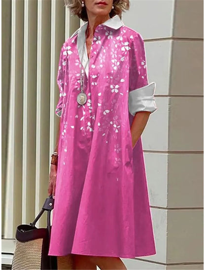Bella | Blumen-Minikleid mit Hemdkragen