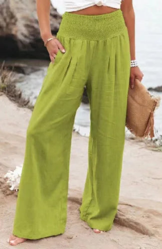 Rosa | Wide-Leg-Strandhose mit Kordelzug