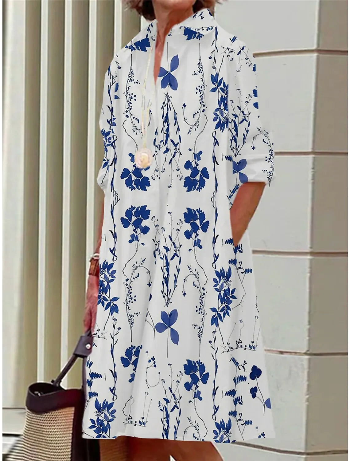 Bella | Blumen-Minikleid mit Hemdkragen