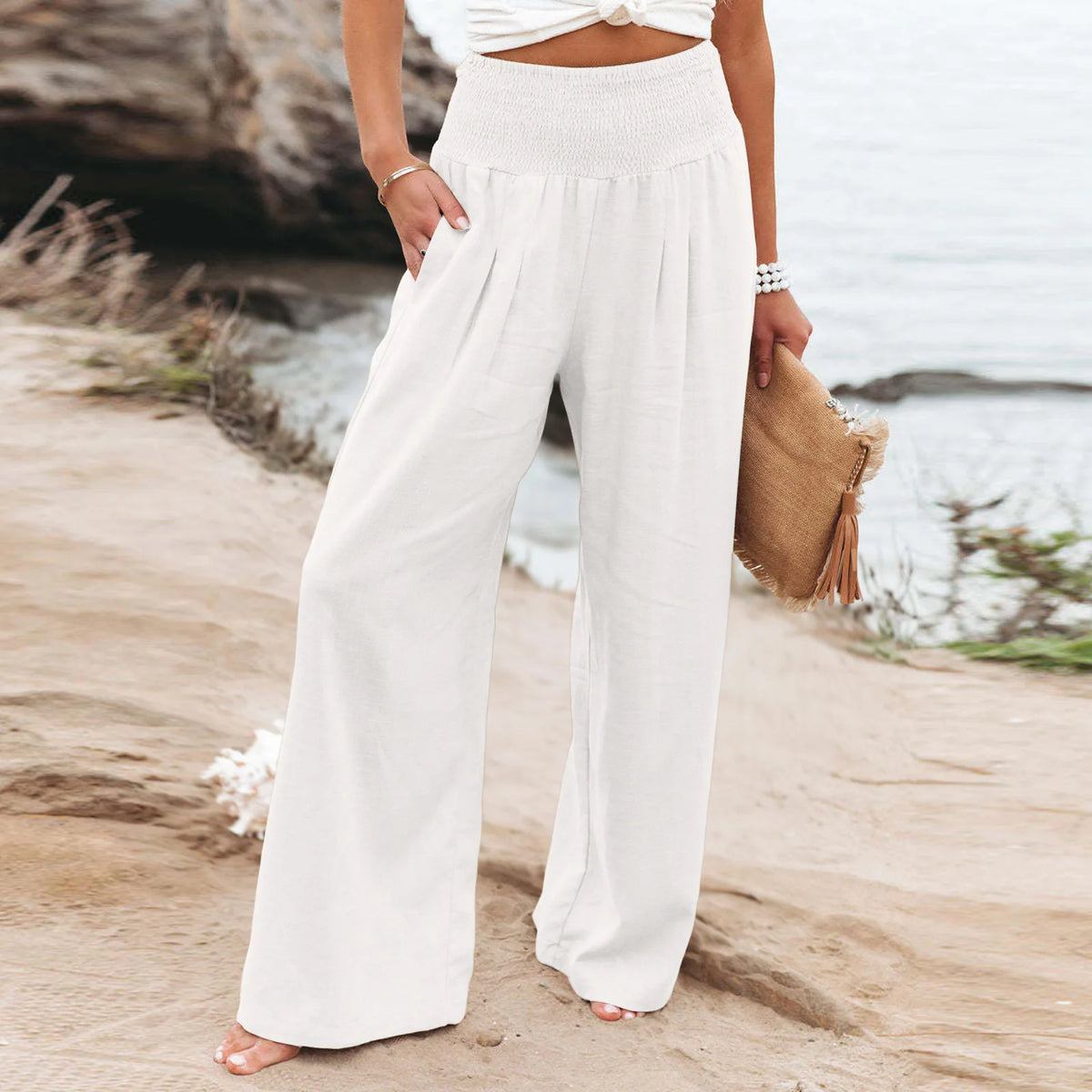 Iris | Wide-Leg-Hose mit Schmokbund