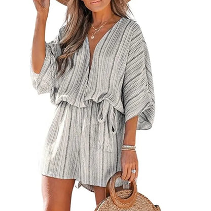 Mar | Print-Jumpsuit mit V-Ausschnitt