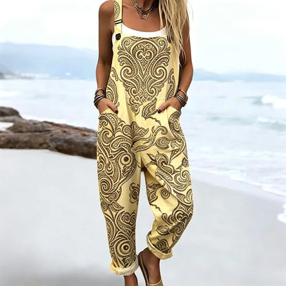 Duna | Ärmelloser Boho-Print-Jumpsuit