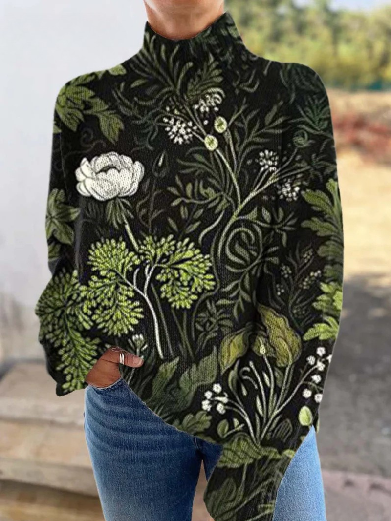 TESS | BOTANICAL FLORAL TURTLENECK JUMPER