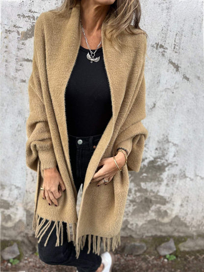 SUSAN | LONG-SLEEVED COAT WITH TASSELS