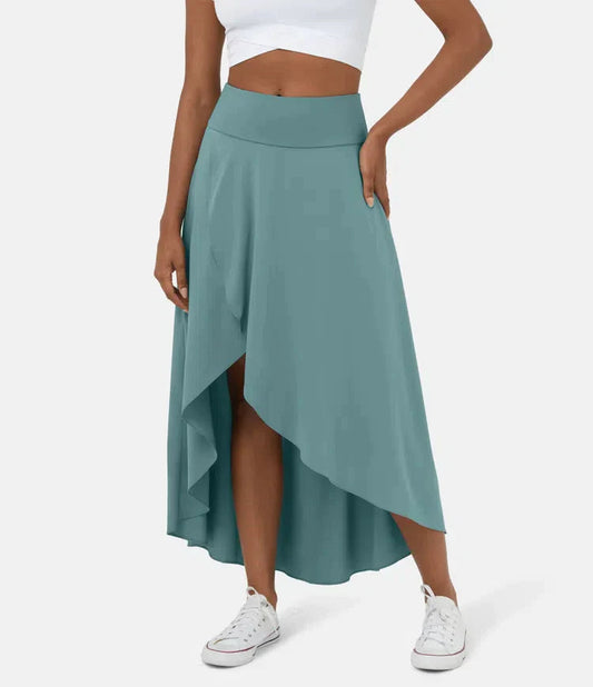 BERYL | QUICK DRY HIGH-WAIST MIDI SKIRT WITH RUFFLE HEM