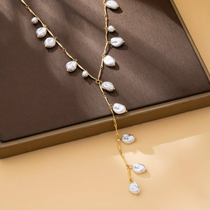 SELENE | MYSTICAL PEARL WATERFALL NECKLACE