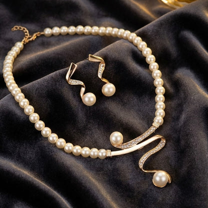 SERAPHINA | ELEGANT WAVE PEARL JEWELRY SET