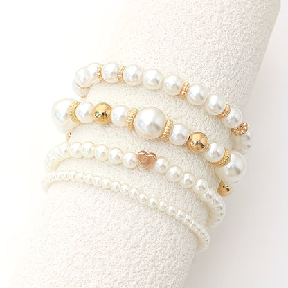MARCELLA | PEARL STACKING BRACELET SET OF 4