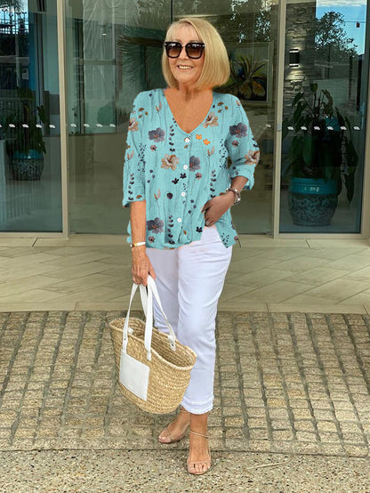 FRANCES | ELEGANT FLORAL BLOUSE