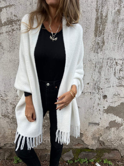 SUSAN | LONG-SLEEVED COAT WITH TASSELS