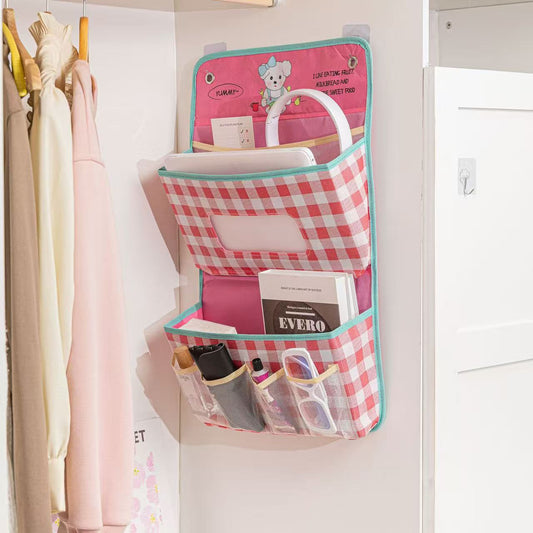 ROSYHAVEN | PINK PLAID HANGING WARDROBE ORGANISER