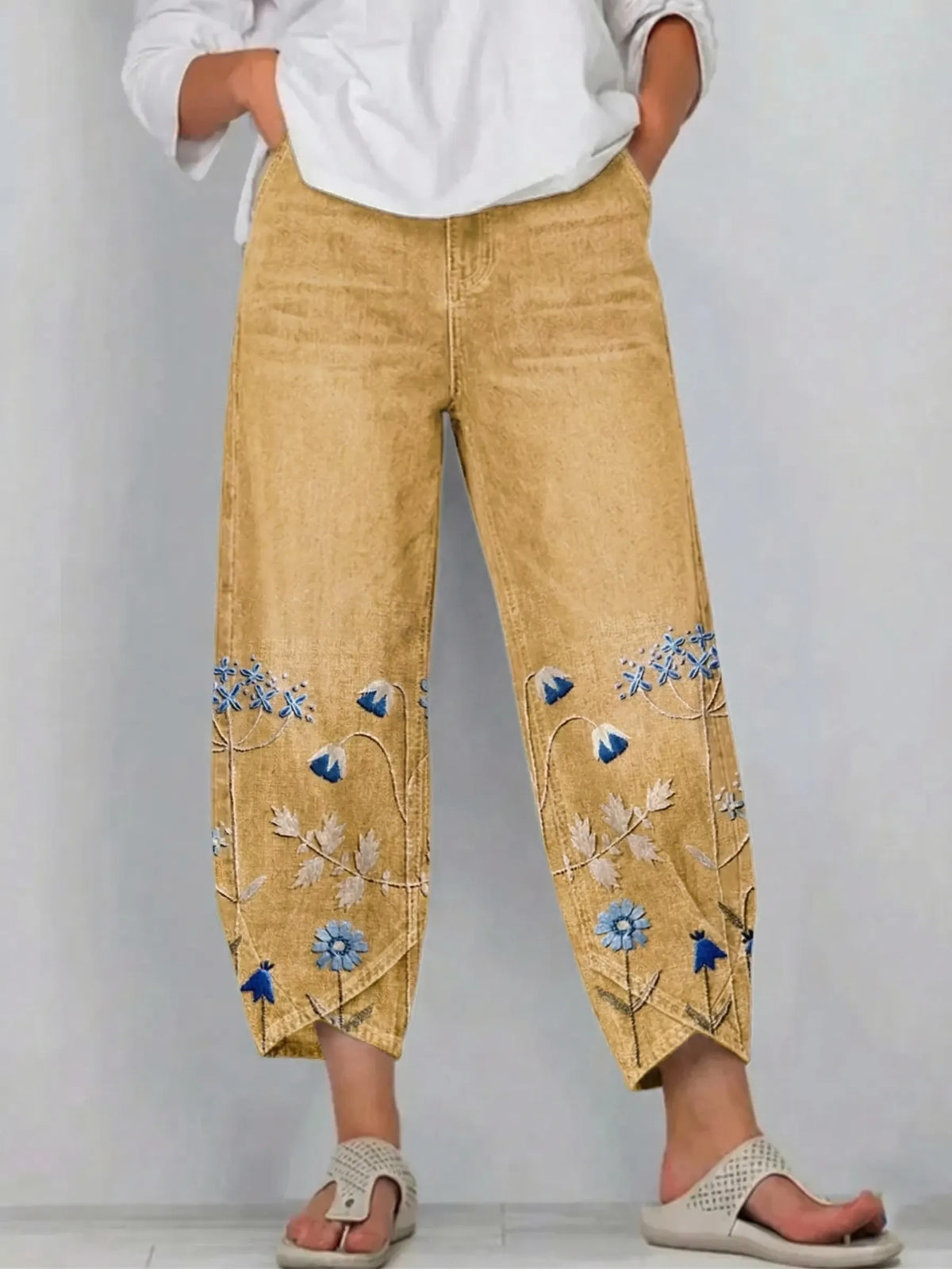 ROWENA | BOHO FLORAL PRINT CASUAL TROUSERS