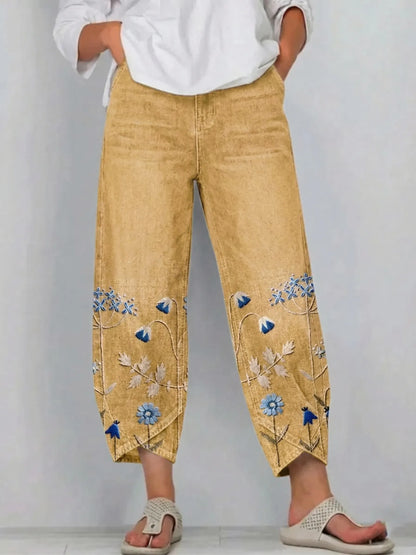 ROWENA | BOHO FLORAL PRINT CASUAL TROUSERS