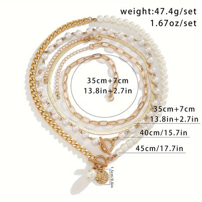 NOVARA | MODERN PEARL LAYERED NECKLACE SET