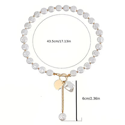AURELIE | BAROQUE PEARL TOGGLE NECKLACE