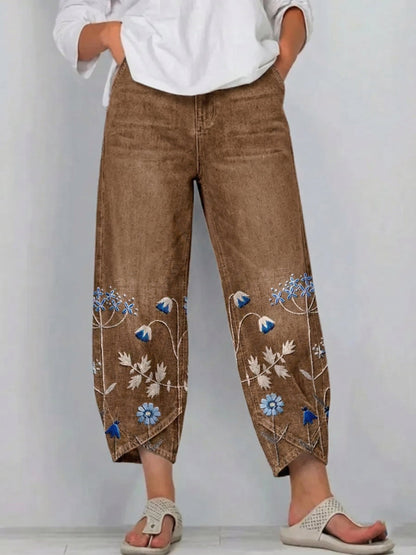 ROWENA | BOHO FLORAL PRINT CASUAL TROUSERS