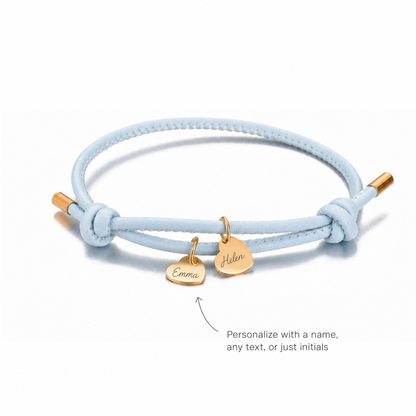 DOUBLE HEART LEATHER BRACELET