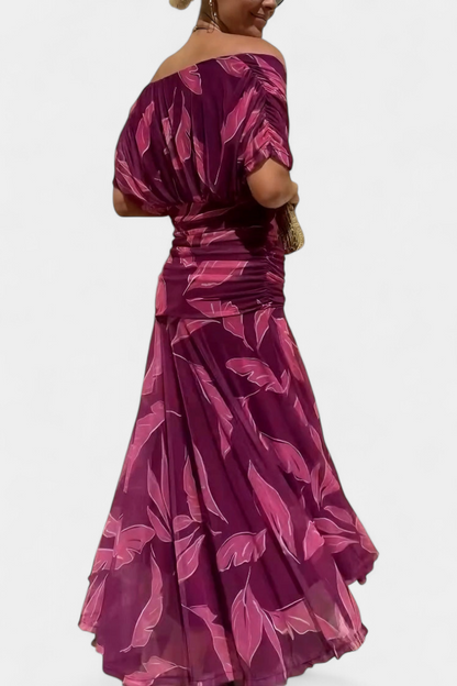 PENELOPE | LONG FLORAL V-NECK DRESS