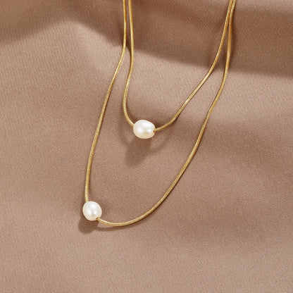 SERAPHINA | SOPHISTICATED LAYERED PEARL NECKLACE