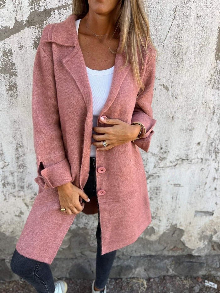 MIRIAM | LAPEL COLLAR BUTTON-FRONT COAT
