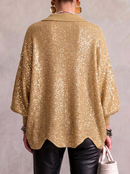 KATRIEN | OVERSIZED COLLARED CARDIGAN WITH METAL BUTTONS