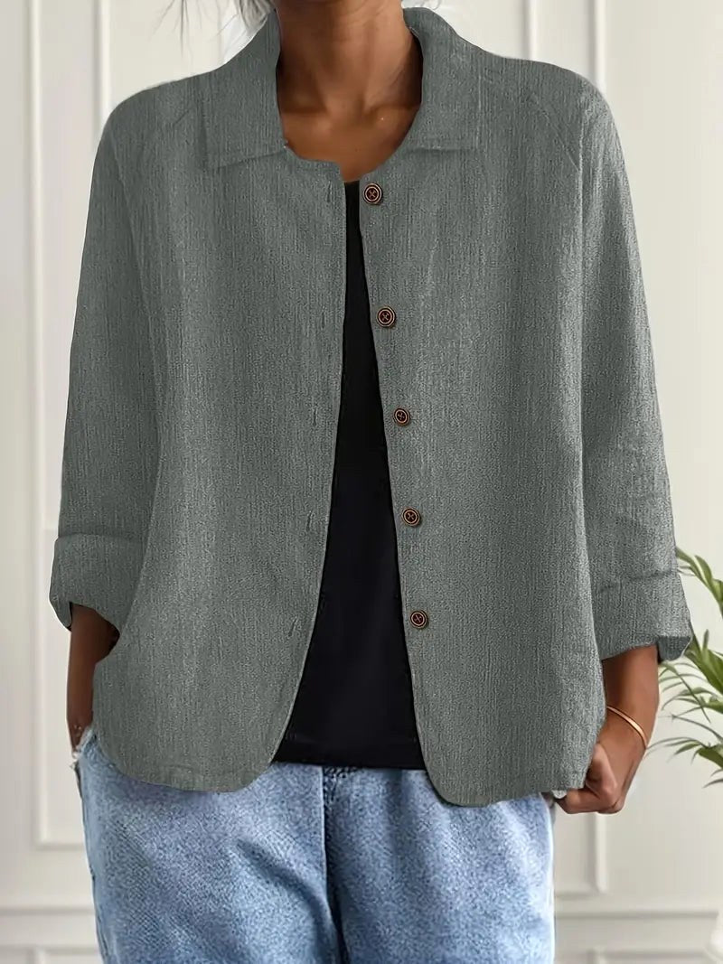AMABILIA | SOFT GREEN GREY BLOUSE